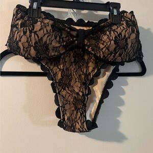 Elegant Black Lace Women's bathing suit  Set